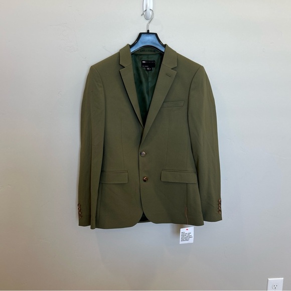 Men’s ASOS DESIGN Slim Suit Jacket, Dark Green, 36” Chest Regular Length - Picture 1 of 8
